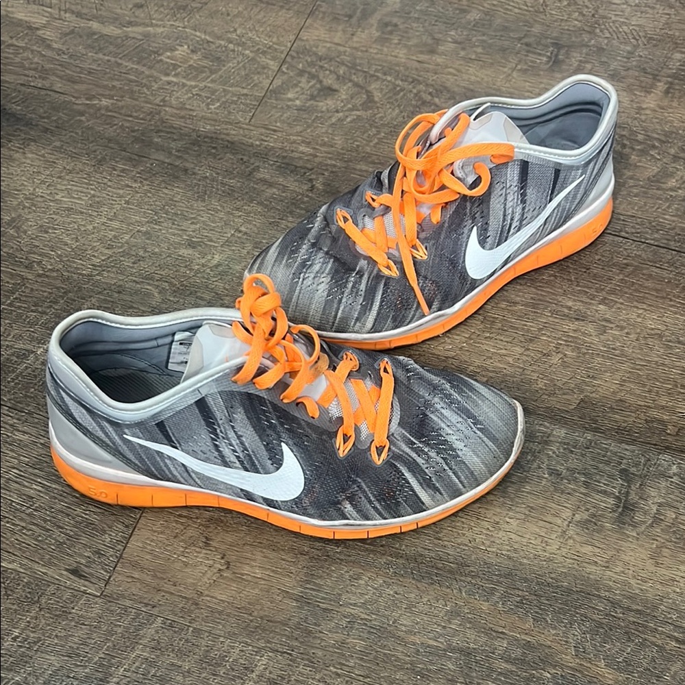 Nike Gray and Orange Athletic Shoes